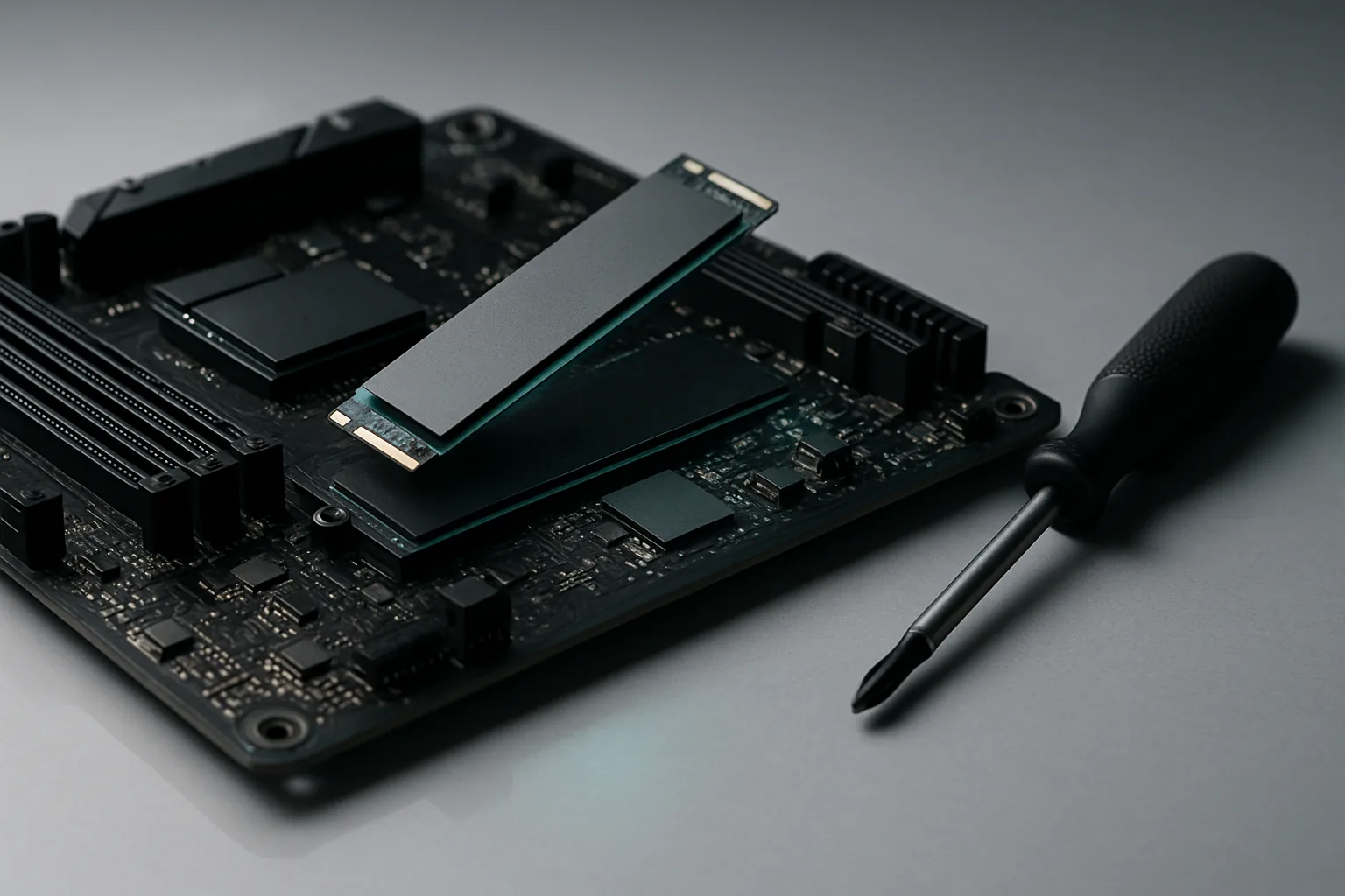 Новый SSD M.2 во втором слоте материнской платы рядом со старым накопителем