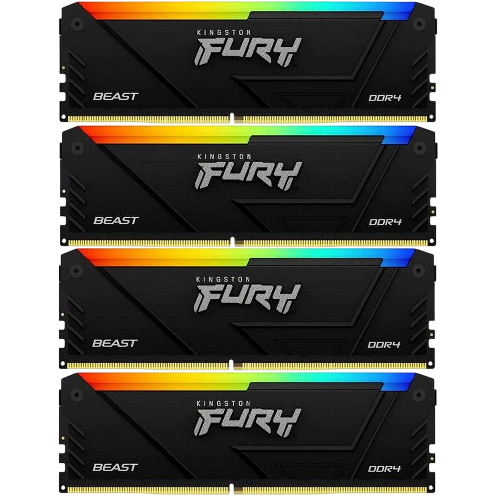 Оперативная память 32 Gb 3200 MHz Kingston FURY Beast RGB Black (KF432C16BB2AK4/32)