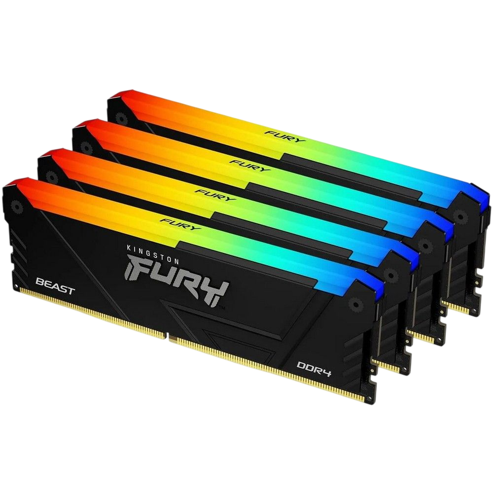 Оперативная память 32 Gb 3200 MHz Kingston FURY Beast RGB Black (KF432C16BB2AK4/32)