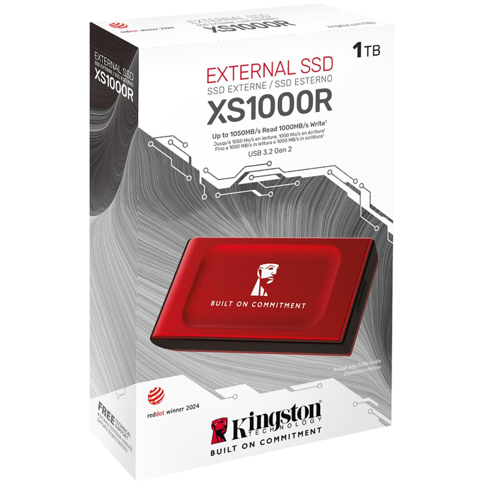 Твердотельный накопитель Kingston 1000 Gb External XS1000 Red (SXS1000R/1000GA)