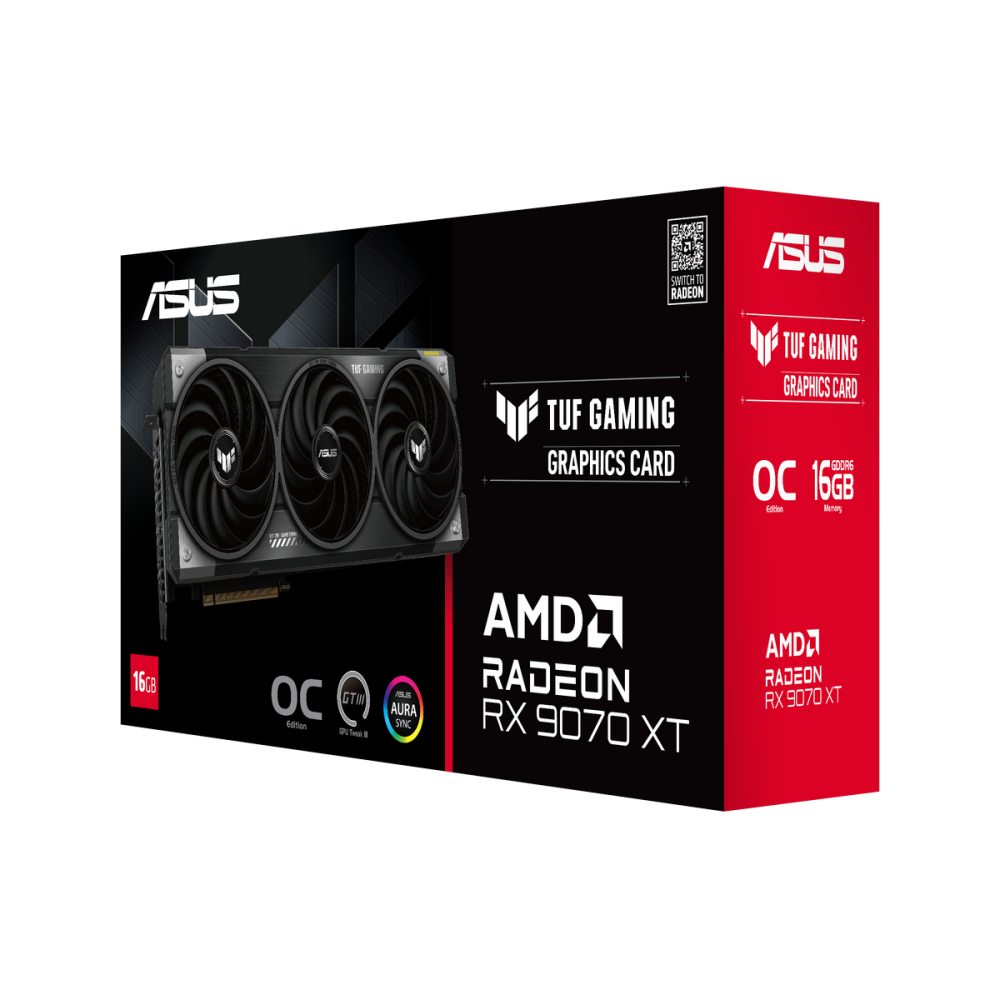 Видеокарта ASUS (TUF-RX9070XT-O16G-GAMING) Radeon RX 9070 XT 16GB TUF GAMING OC 90YV0L70-M0NA00