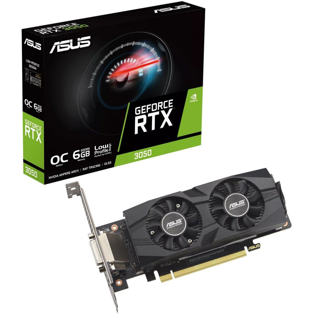 Видеокарта ASUS (RTX 3050-O6G-LP-BRK) GeForce RTX 3050 6GB (90YV0KQ0-M0NA00)