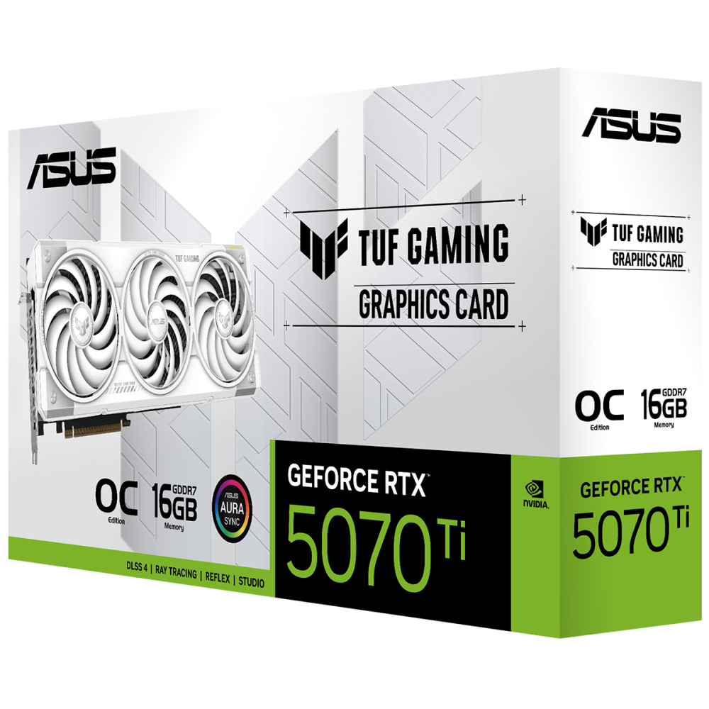 Видеокарта ASUS (TUF-RTX5070TI-O16G-WHITE-GAMING) GeForce RTX 5070 Ti 16GB TUF GAMING OC WHITE (90YV0MD3-M0NA00)