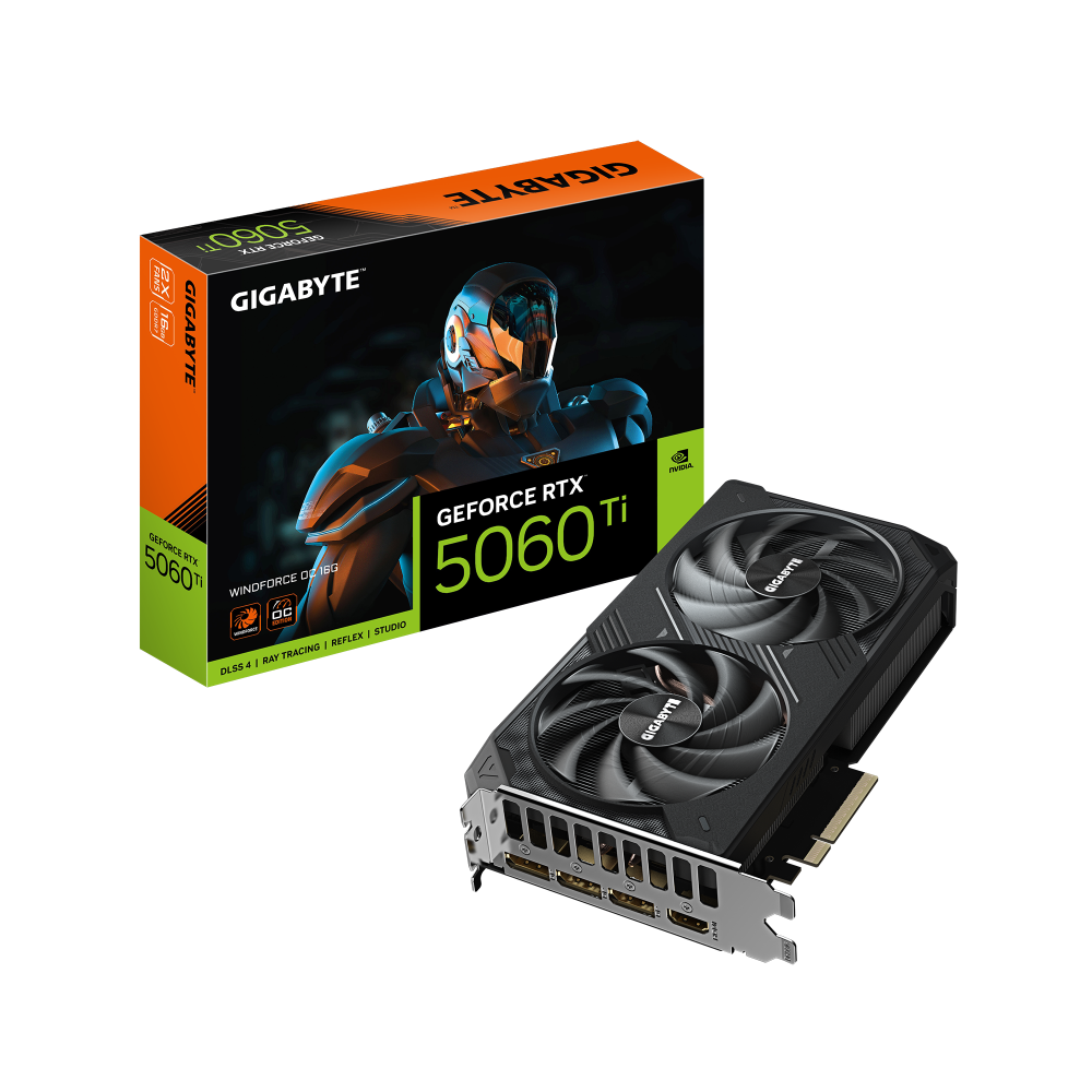 Видеокарта Gigabyte (GV-N506TWF2OC-16GD) GeForce RTX 5060 Ti 16GB WINDFORCE OC