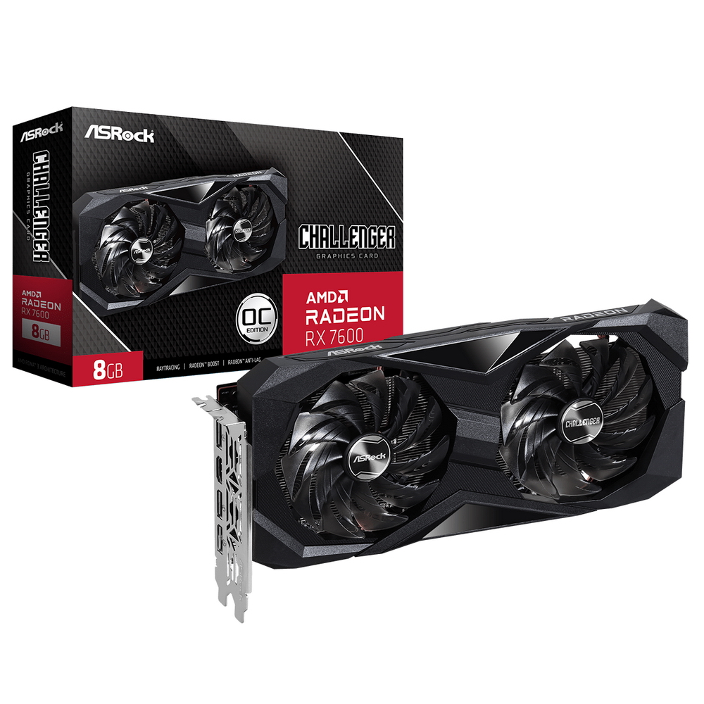 Видеокарта ASRock (RX7600 CL 8GO) Radeon RX 7600 Challenger 8G OC