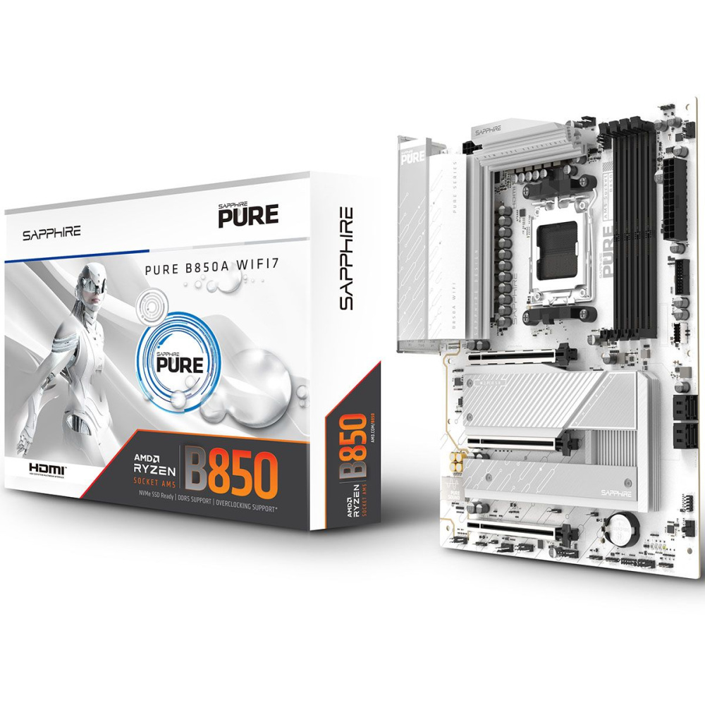 Материнская плата Sapphire B850A PURE WIFI7 White (52123-11-40G)