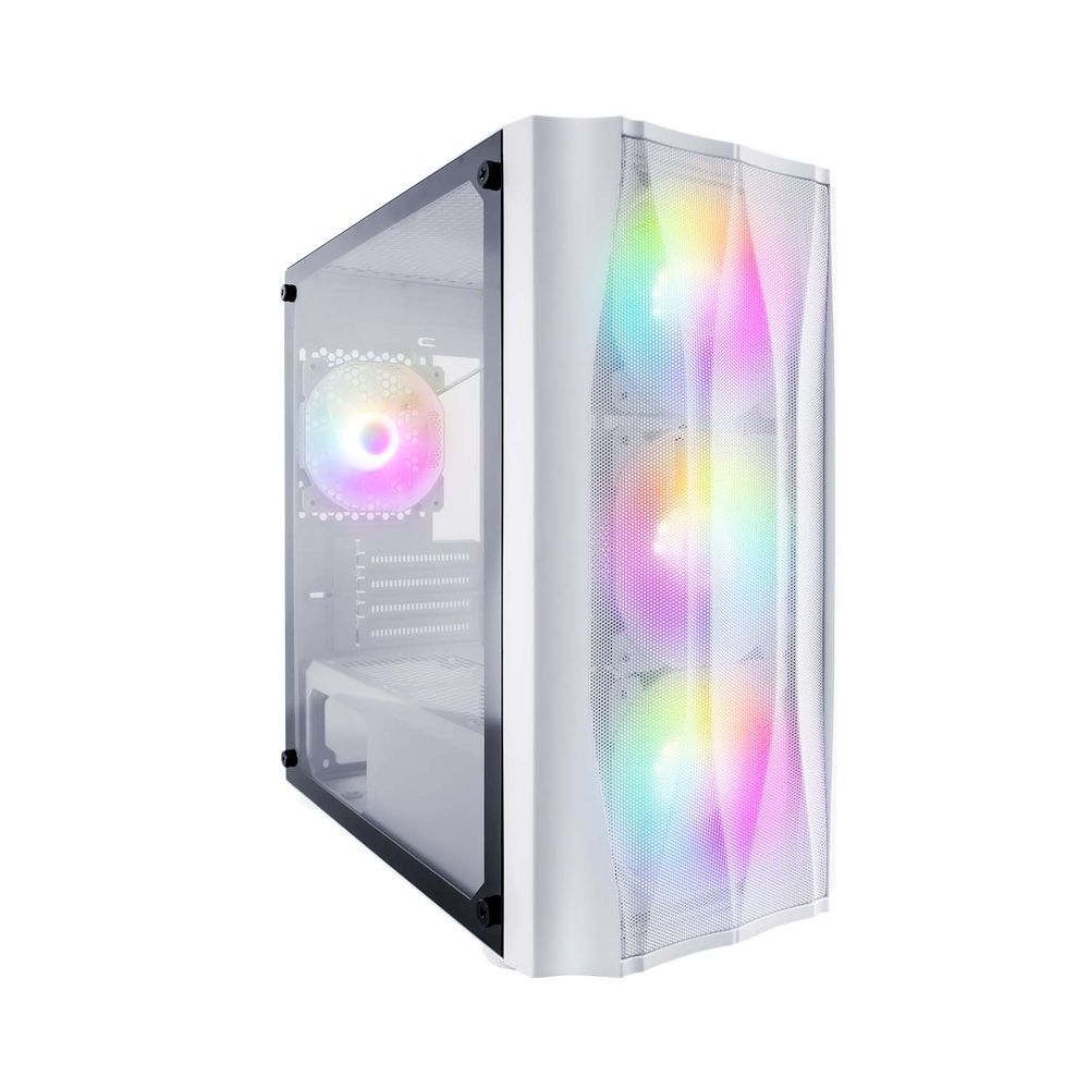 Компьютерный корпус 1STPLAYER FIREBASE X3-M TG LED White (X3-M-WH-4F1-W)