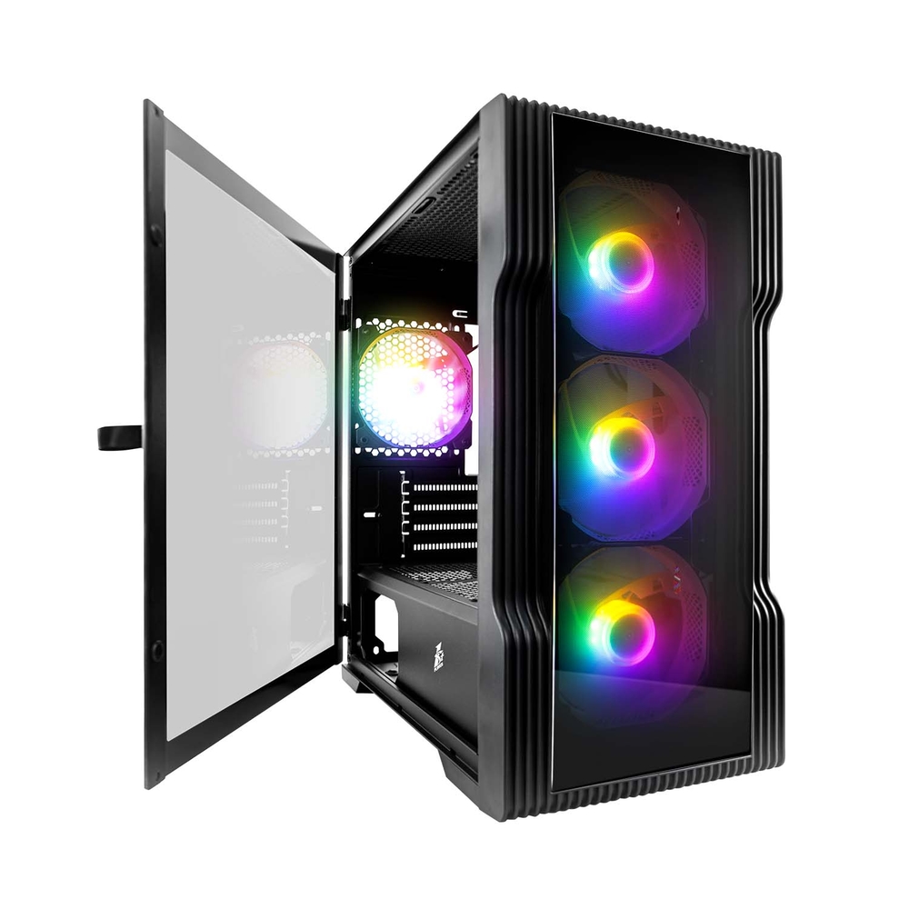 Компьютерный корпус 1STPLAYER TRILOBITE T3-G TG Black (T3-G-BK-4F1)