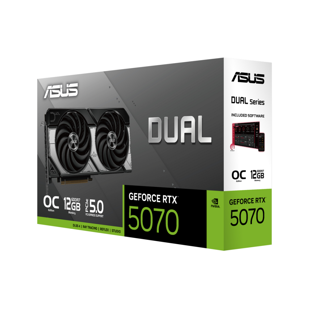 Видеокарта ASUS (DUAL-RTX5070-O12G) GeForce RTX 5070 12GB DUAL OC (90YV0M17-M0NA00)