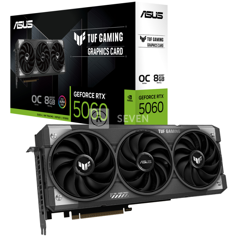 Видеокарта ASUS (TUF-RTX5060-O8G-GAMING) GeForce RTX 5060 8GB TUF GAMING OC (90YV0N00-M0NA00)