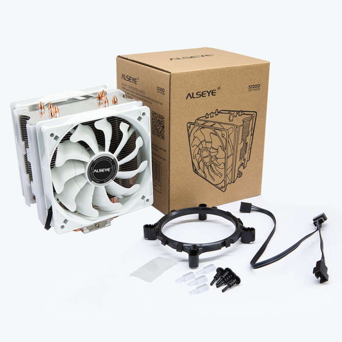 Кулер для процессора ALSEYE Universal White S120D-W PWM