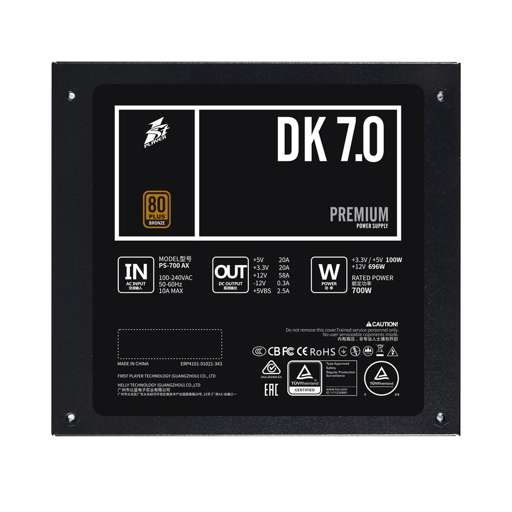 Блок питания 1STPLAYER 700W DK PREMIUM Black (PS-700AX)