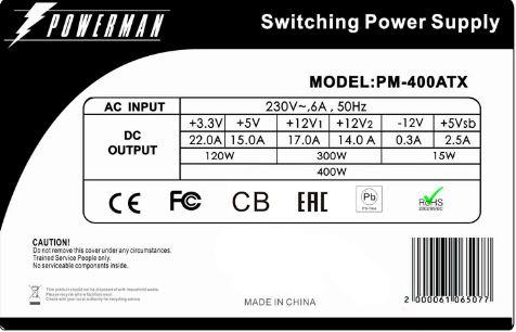Блок питания InWin 400W (PM-400ATX/6135210)