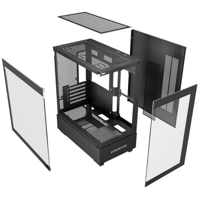 Компьютерный корпус Powercase VISION Micro M TG Black (CVMMB-L0)