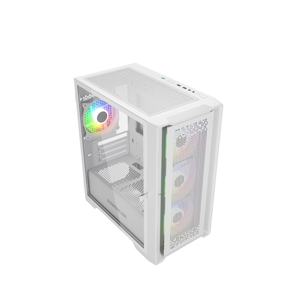 Компьютерный корпус Powercase ByteFlow Micro ARGB TG White (CAMBFW-A4)