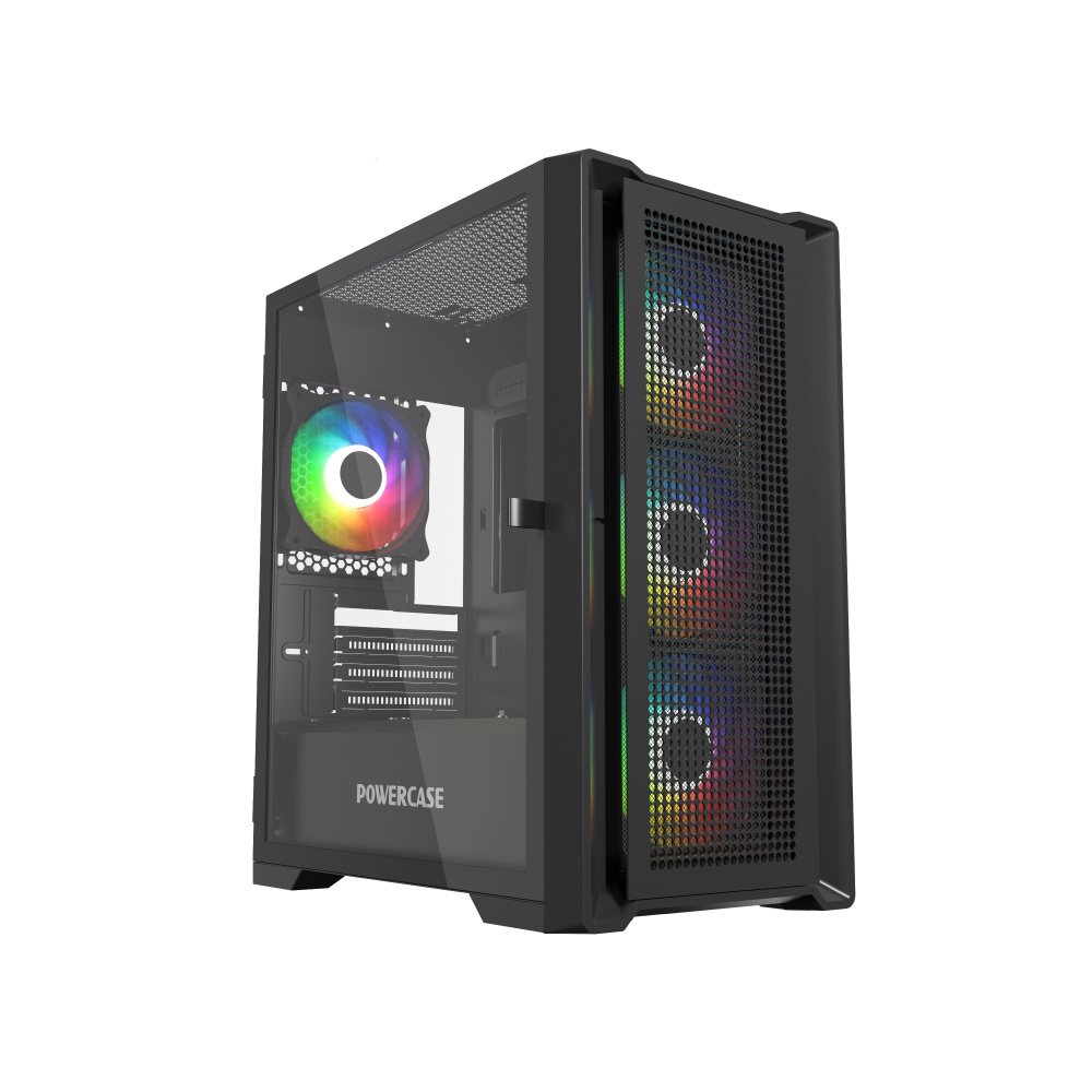 Компьютерный корпус Powercase ALISIO Micro X4B V2 TG ARGB Black (CAMCXB-A4)