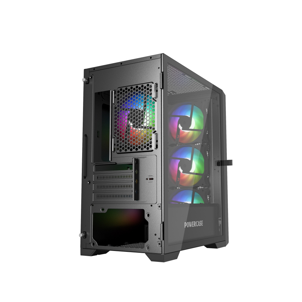 Компьютерный корпус Powercase ALISIO Micro X4B V2 TG ARGB Black (CAMCXB-A4)
