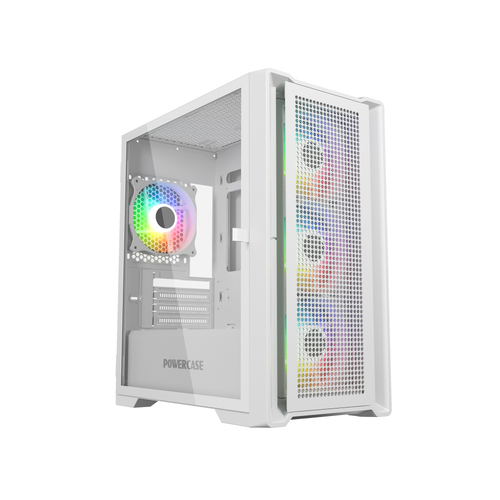 Компьютерный корпус Powercase ALISIO Micro X4W V2 TG ARGB White (CAMCXW-A4)