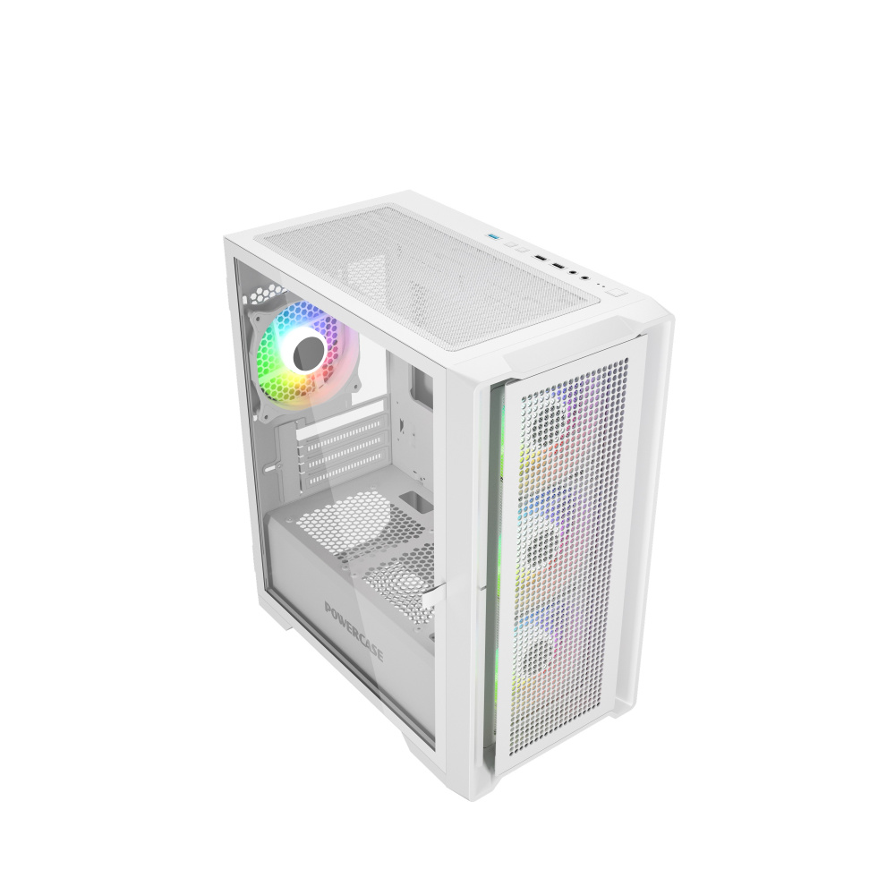 Компьютерный корпус Powercase ALISIO Micro X4W V2 TG ARGB White (CAMCXW-A4)