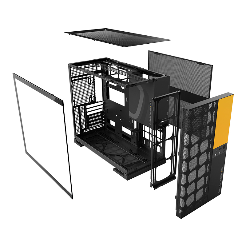 Компьютерный корпус Geometric Future Model 5 Vent Black Yellow (1AM5VTBY00100) (GF_M5-VENT-YB)