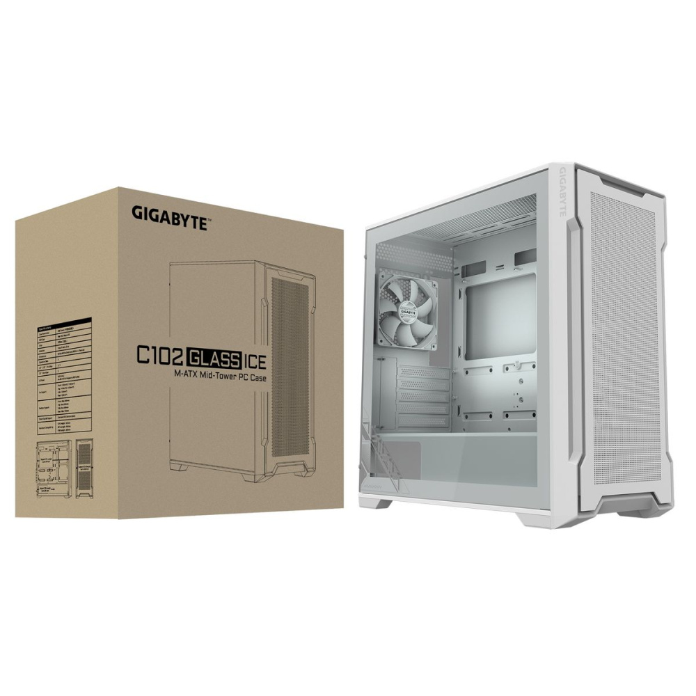 Компьютерный корпус Gigabyte C102G TG White (GB-C102GI)