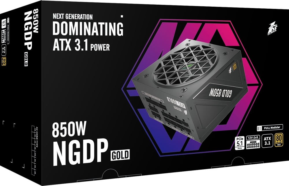 Блок питания 1STPLAYER 850W NGDP GOLD Black (HA-850BA4)