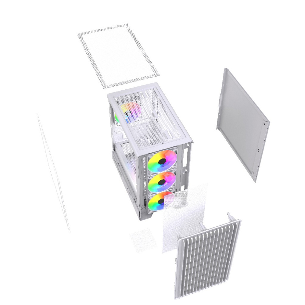 Компьютерный корпус Powercase Mistral Micro C4W ARGB White (CMMCW-A4)