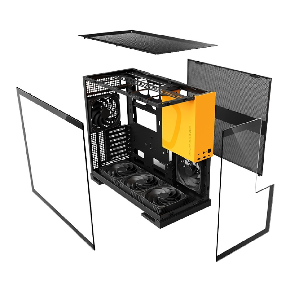 Компьютерный корпус Geometric Future Model 5 ARGB Black Yellow with fans (1AM5WKBY01100)
