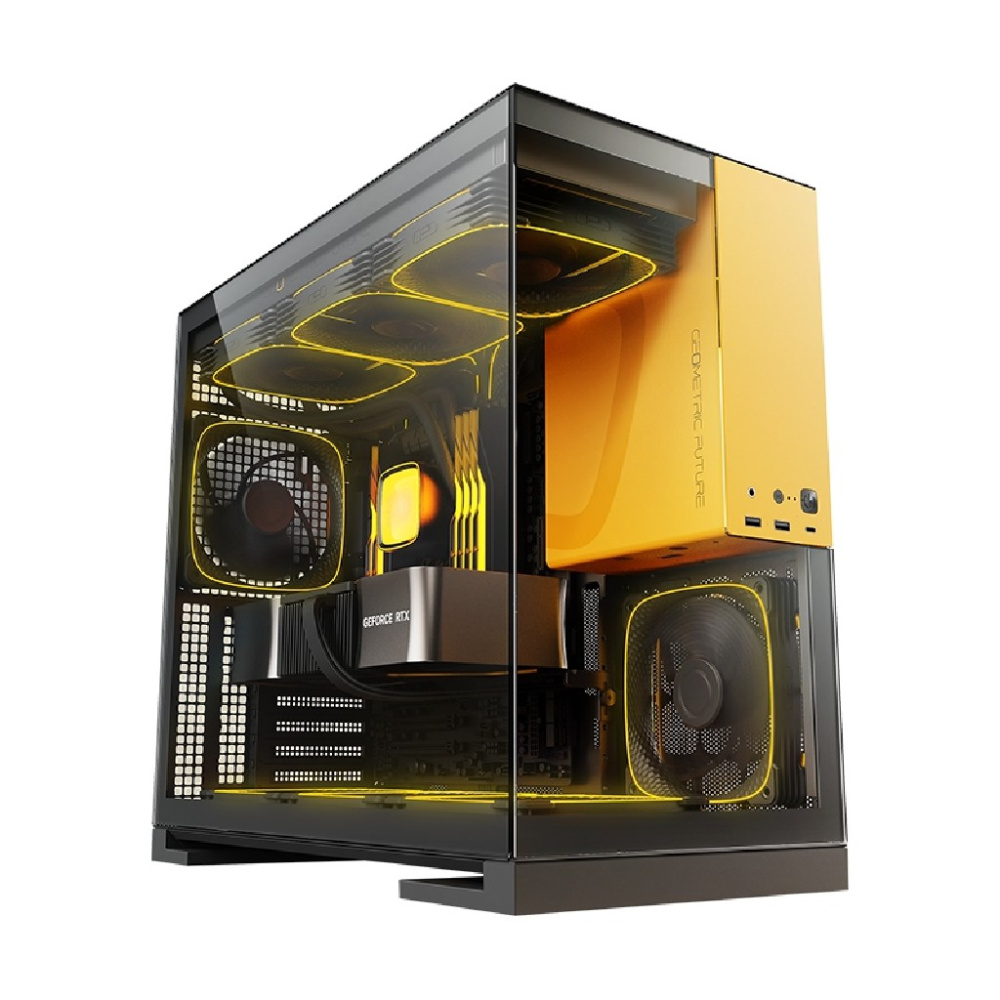Компьютерный корпус Geometric Future Model 5 ARGB Black Yellow with fans (1AM5WKBY01100)
