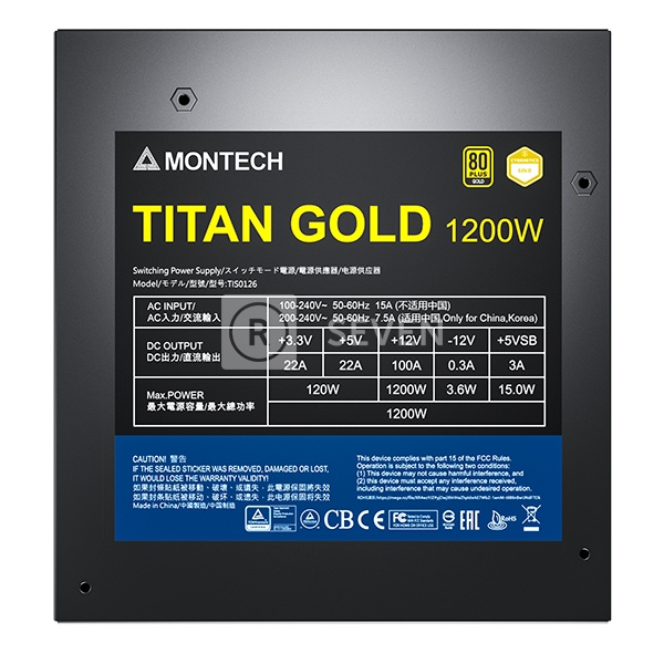 Блок питания Montech 1200W TITAN GOLD Black (TIS0126)