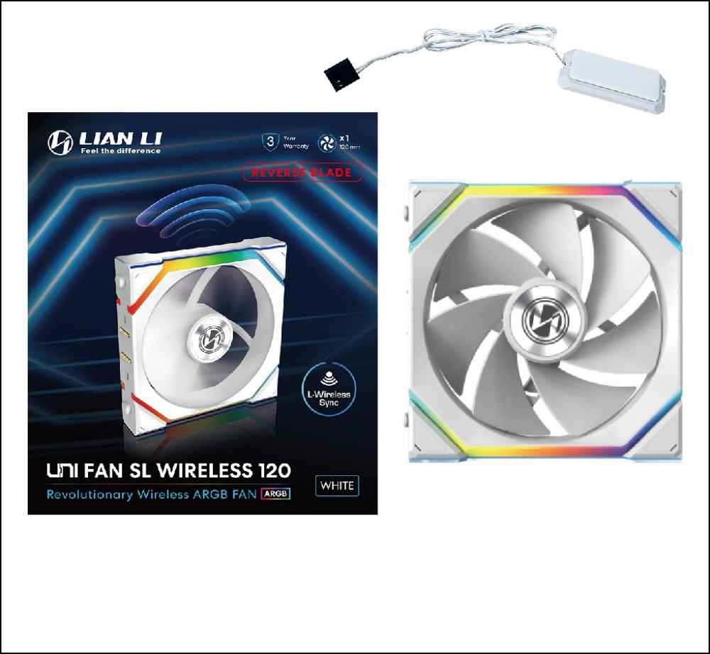 Вентилятор для корпуса Lian Li UNI FAN SL WIRELESS 120 Reverse Blade ARGB White 12RSL1W1W (G99.12RSL1W1W.R0)