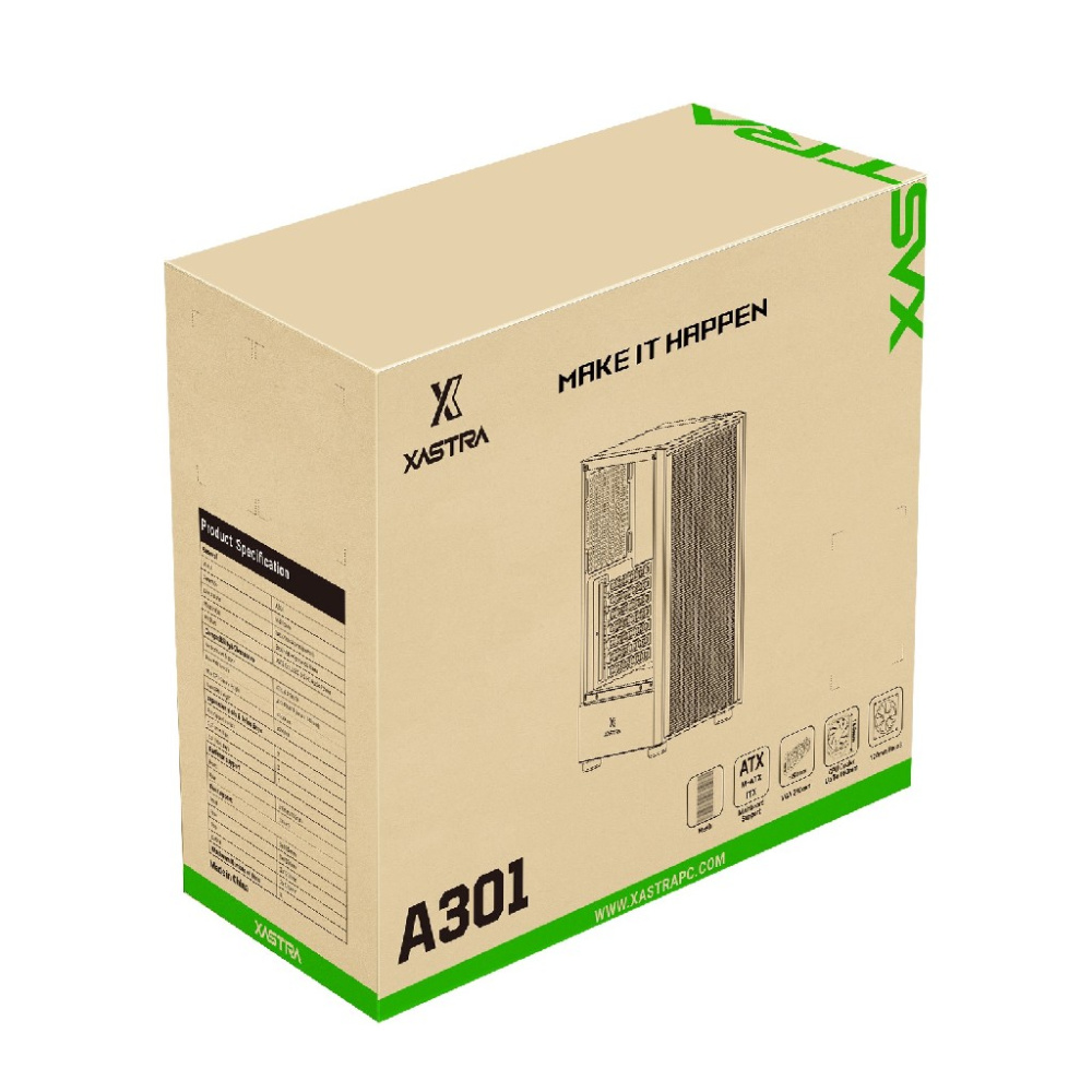 Компьютерный корпус XASTRA A301 4FRGB Black (A301-BK-FC120FRGB-4F-GL)
