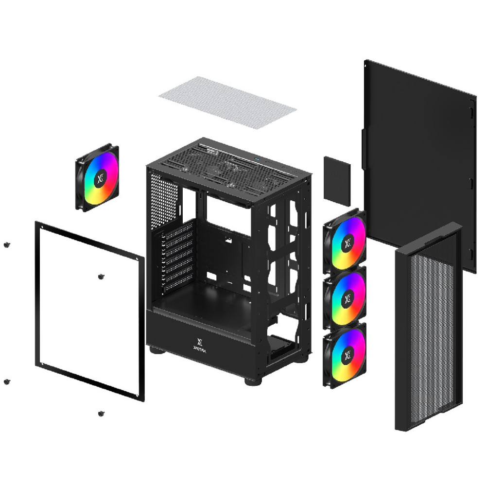 Компьютерный корпус XASTRA A301 4FRGB Black (A301-BK-FC120FRGB-4F-GL)