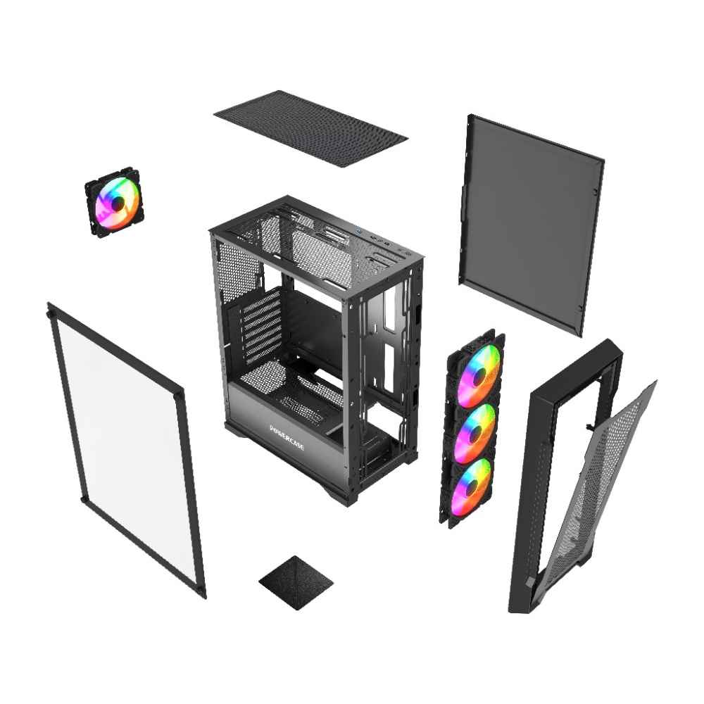 Компьютерный корпус Powercase Mistral X4B FRGB TG Black (CMXB-L4)