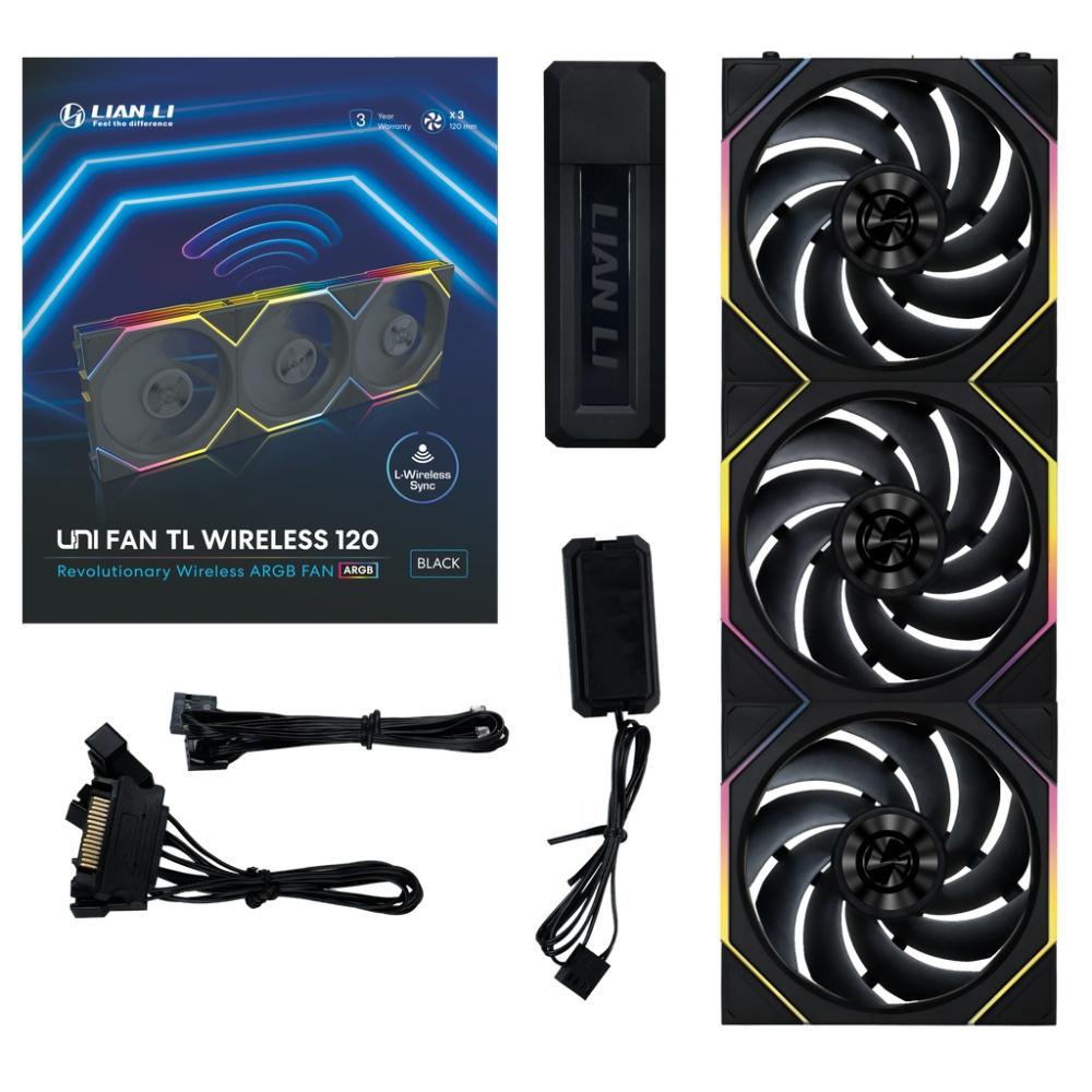 Комплект вентиляторов для корпуса Lian Li UNI FAN TL WIRELESS 120 Black 12TL1W3B