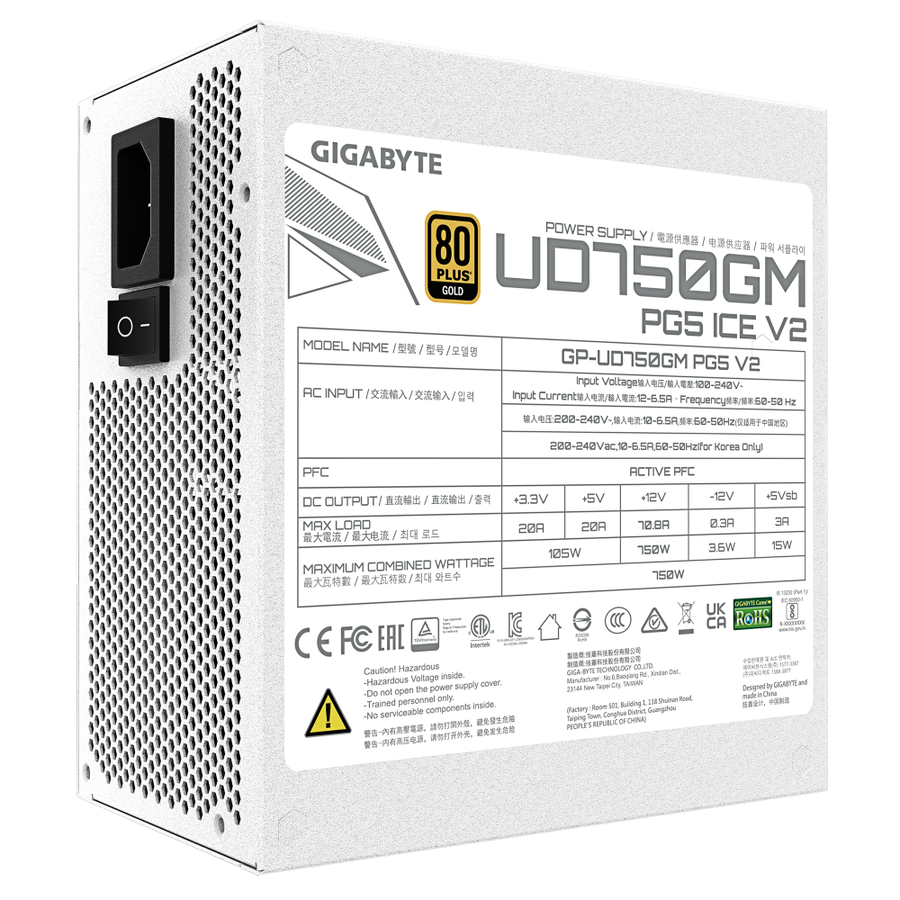 Блок питания Gigabyte 750W (GP-UD750GM PG5 V2 ICE)