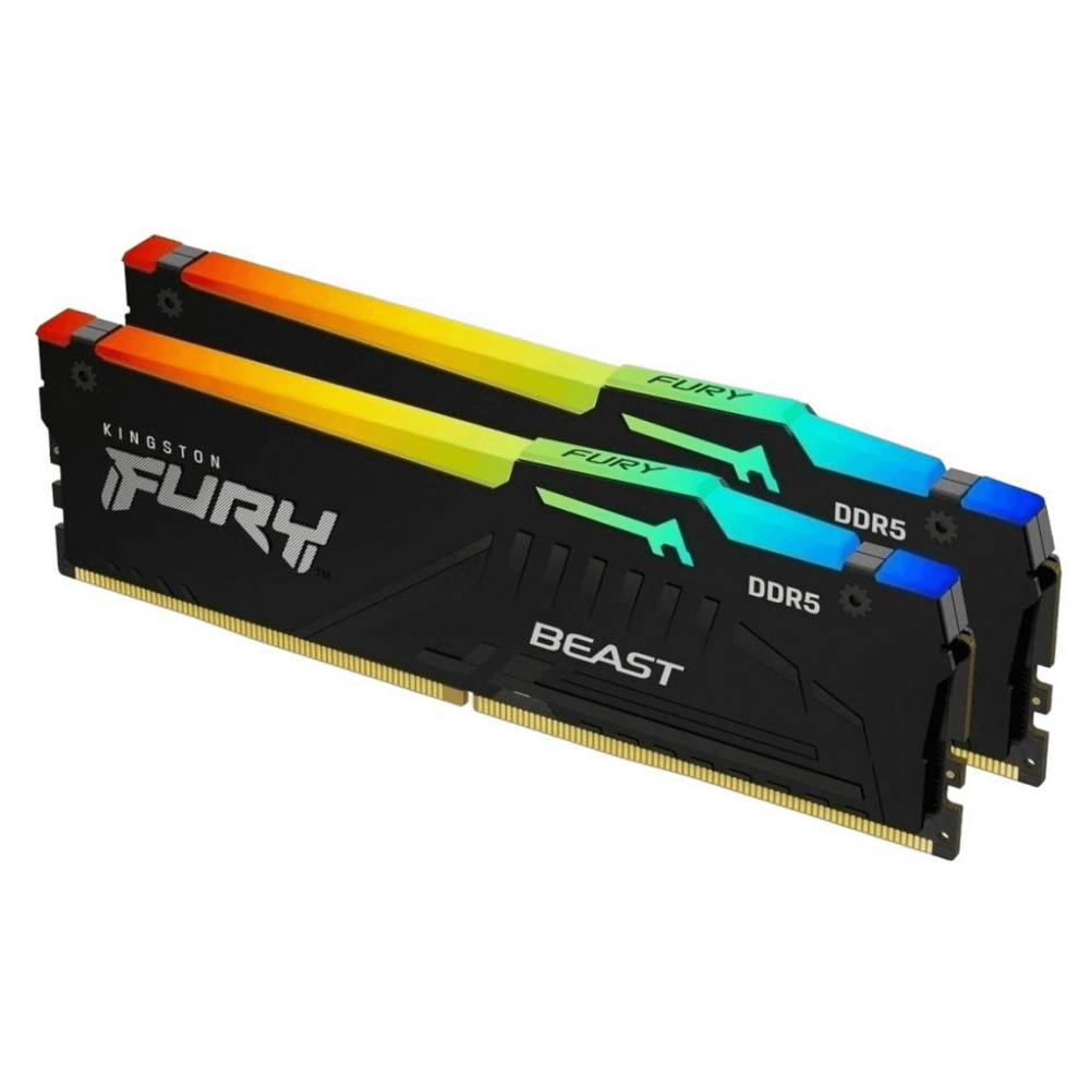 Оперативная память 32 Gb 6400 MHz Kingston FURY Beast RGB Black (KF564C32BBEAK2-32)