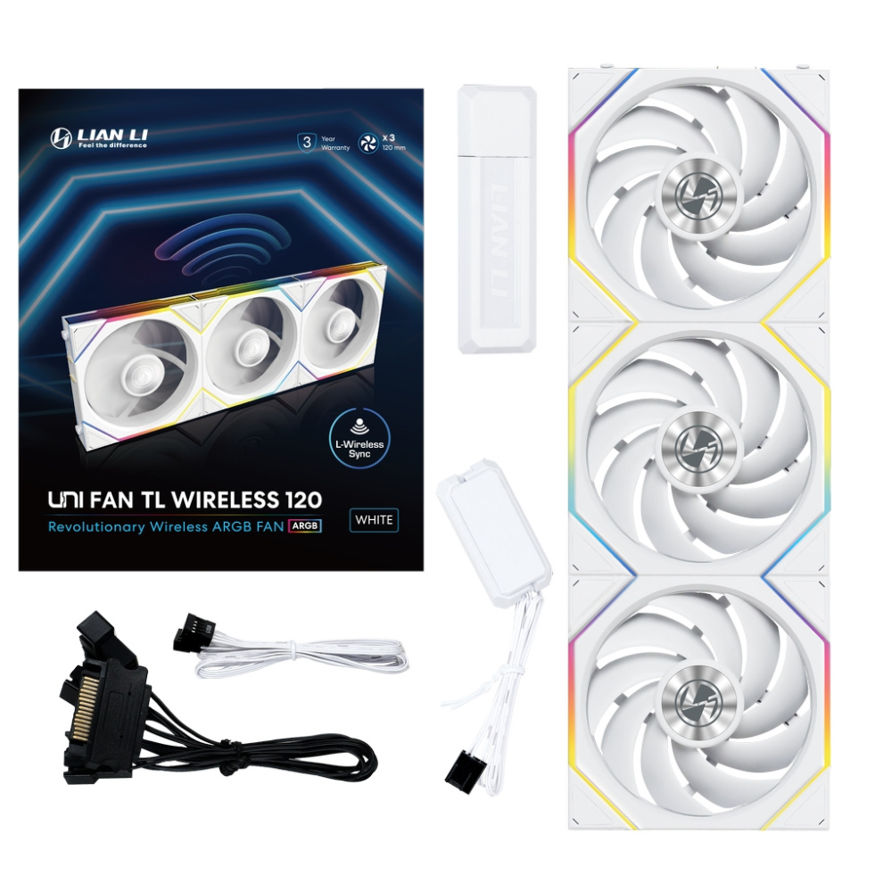 Комплект вентиляторов для корпуса Lian Li UNI FAN TL WIRELESS 120 12TL1W3W WHITE (G99.12TL1W3W.R0)