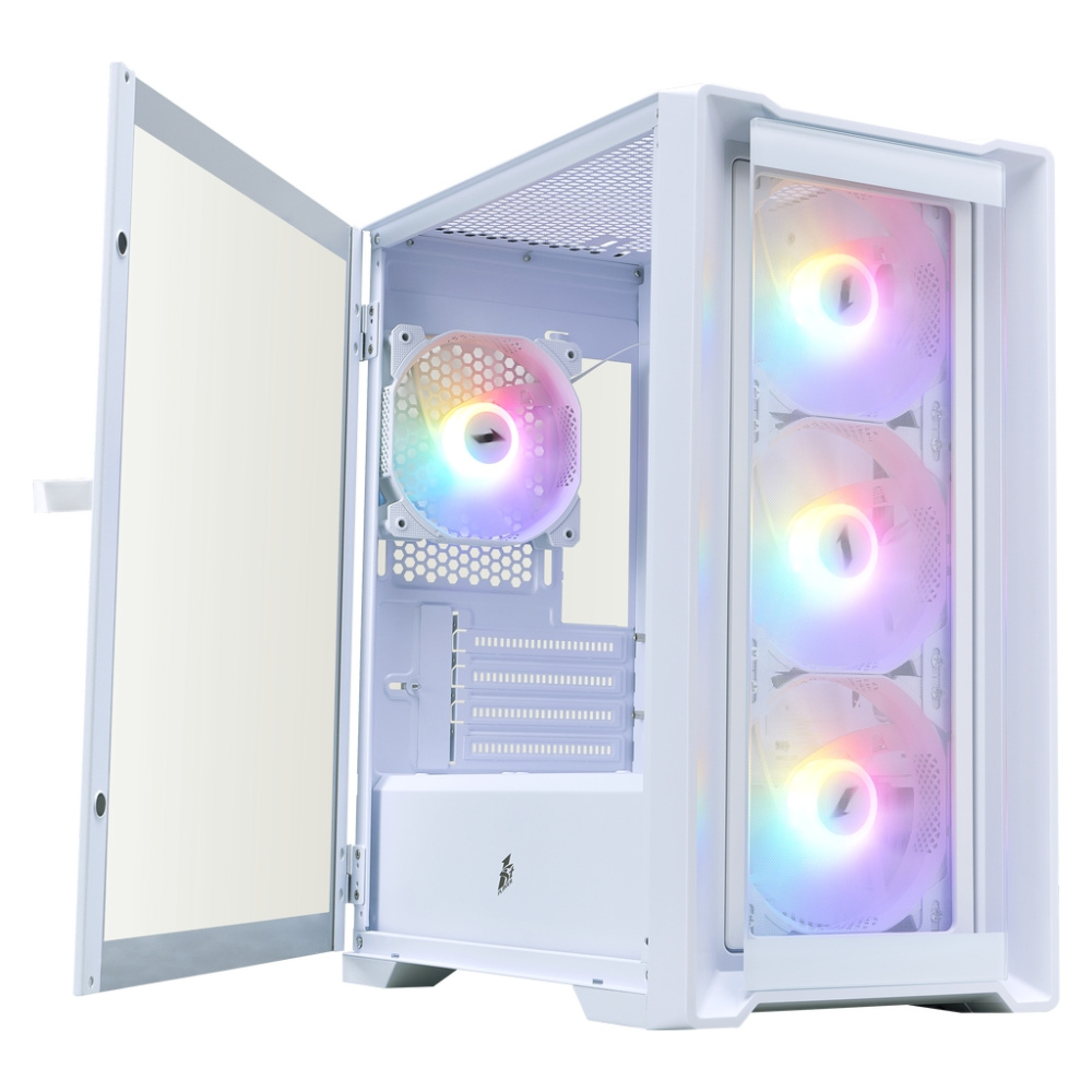 Компьютерный корпус 1STPLAYER TRILOBITE T4-G GLASS FRGB White (T4-G-WH-4F1-W)