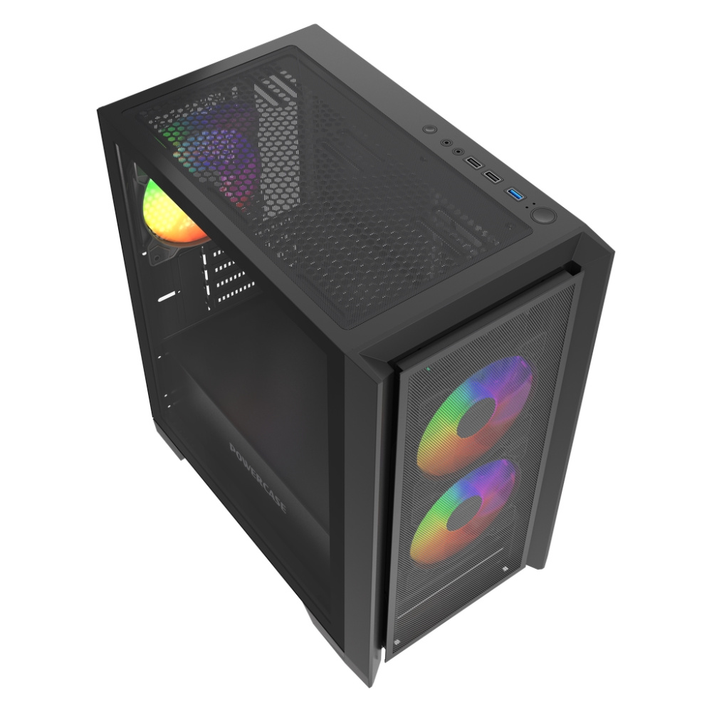 Компьютерный корпус Powercase ALISIO Micro Z3B ARGB V2 ARGB Black (CAMZB-A3-V2)
