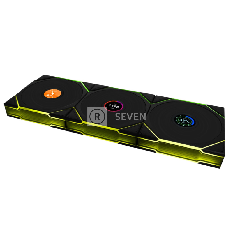 Комплект вентиляторов для корпуса Lian Li UNI FAN TL WIRELESS LCD 120 Reverse Blade Black (G99.12RTLLCD1W3B.R0)