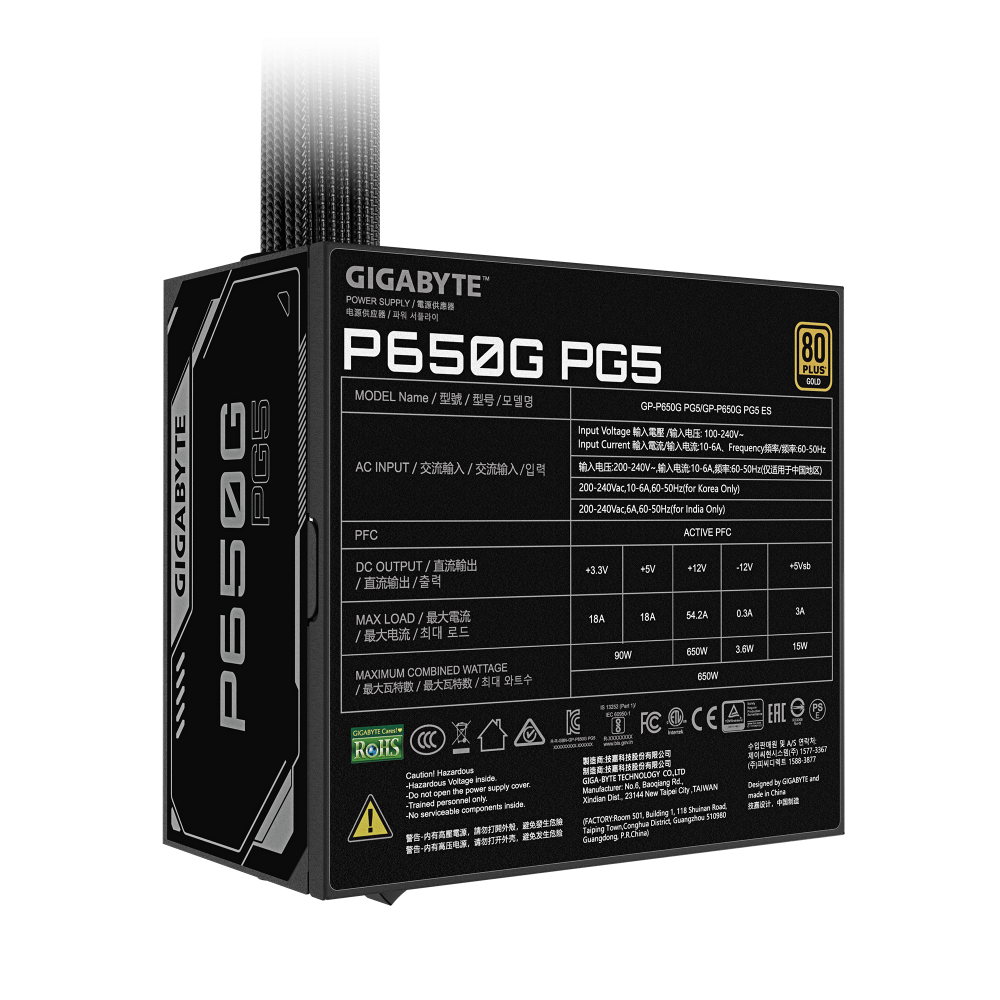 Блок питания Gigabyte 650W (GP-P650G PG5)