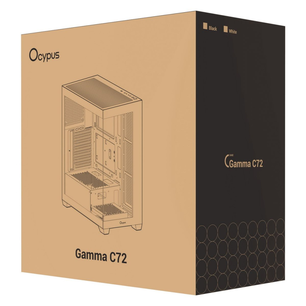 Компьютерный корпус Ocypus Gamma C72 BK TG Black (Gamma-C72-B-KD000XX-GL)