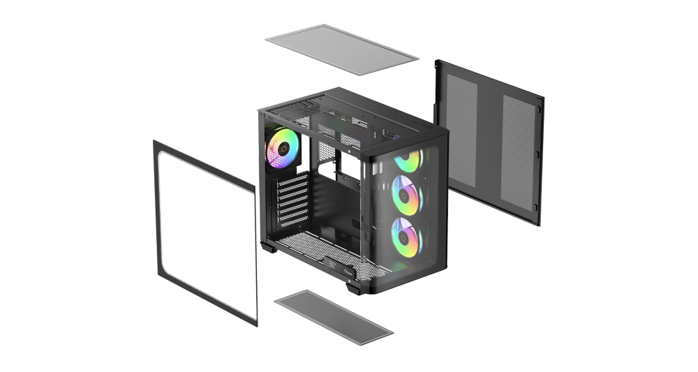 Компьютерный корпус Ocypus Iota C70 BK Curve Glass ARGB Digital TG Black (Iota-C70-BKD400CD-GL)