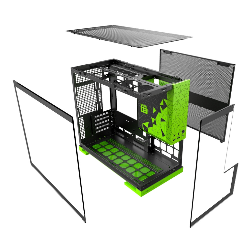 Компьютерный корпус Geometric Future Model 3 TG Green (1AM3NZGB00100)