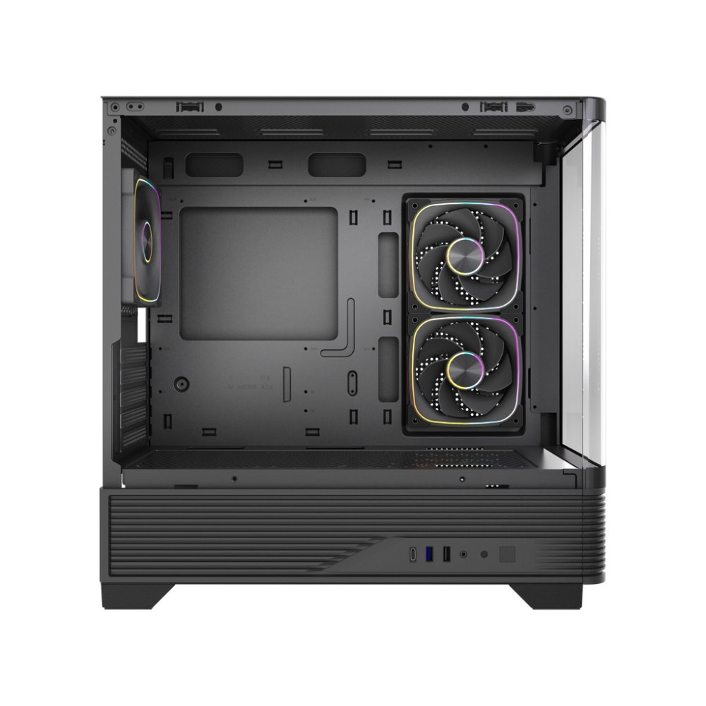 Компьютерный корпус Powercase Vision Micro M6B Curve Glass ARGB Black (CVMM6B-A3)