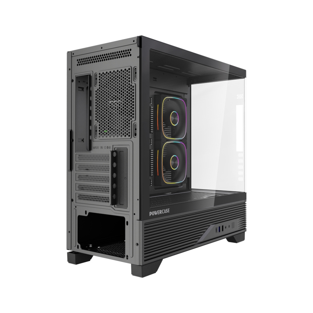 Компьютерный корпус Powercase Vision Micro M6B Curve Glass ARGB Black (CVMM6B-A3)