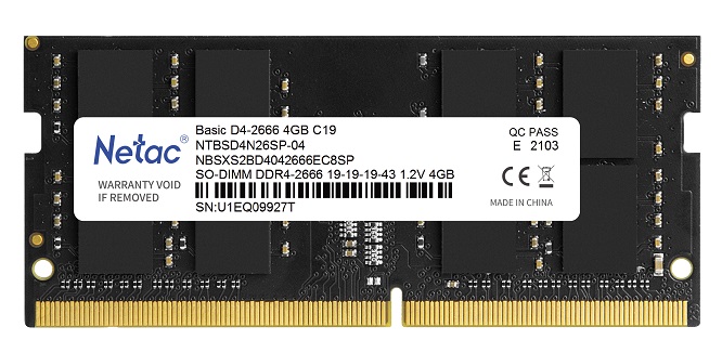 Оперативная память 4 Gb 2666 MHz NETAC BASIC (NTBSD4N26SP-04)