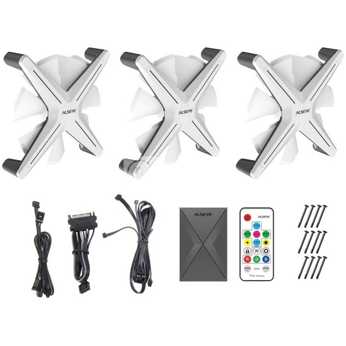 Вентилятор для корпуса ALSEYE X12-Set-W XTREME X12 KIT RGB(LED)