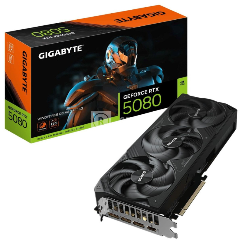 Видеокарта Gigabyte (GV-N5080WF3OCV2-16GD) GeForce RTX 5080 16GB WINDFORCE OC V2 SFF